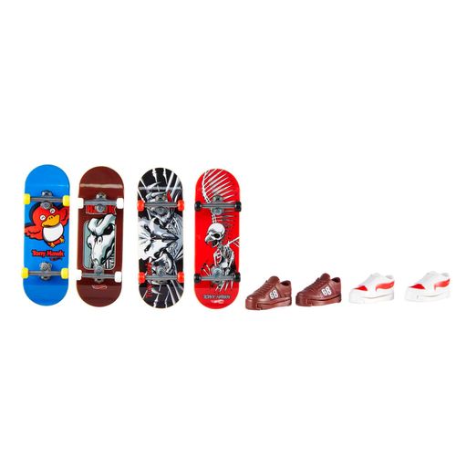 Conjunto de Skate de Dedos Hot Wheels - Pacote Truques Incríveis - 4 Skates - Tony Hawk - Sortido - Mattel