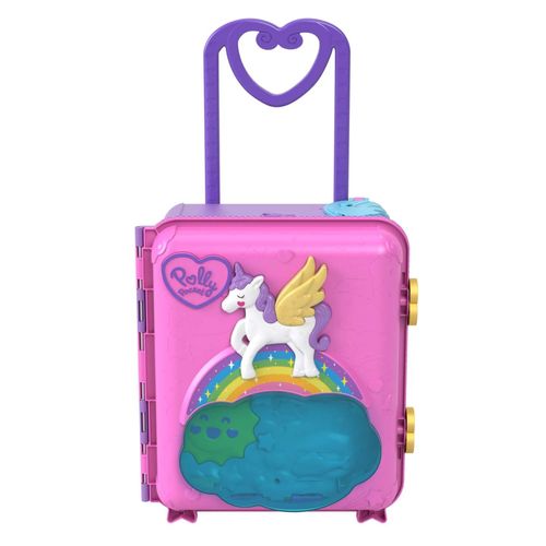 Mala de Rodinhas Polly Pocket - Conjunto Resort Roll Away - Com Mini Boneca e Acessórios - Pollyville - 34 cm - Mattel