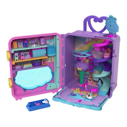 Mala de Rodinhas Polly Pocket - Conjunto Resort Roll Away - Com Mini Boneca e Acessórios - Pollyville - 34 cm - Mattel