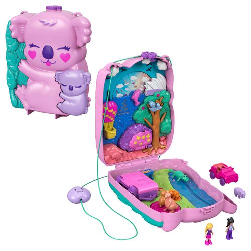 Playset Polly Pocket com Mini Bonecas - Bolsa Aventuras do Coala - Estojo - Mattel