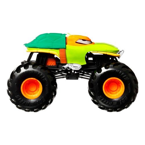Carrinho Hot Wheels - Monster Trucks - Michelangelo - Teenage Mutant Ninja Turtles - 1:24 - 20 cm - Mattel