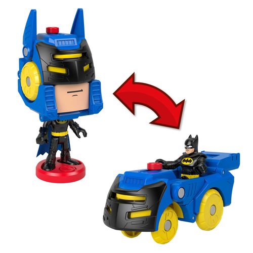 Figura Head Shifters - Batman e Batmóvel - DC Comics - Imaginext - 14 cm - Fisher-Price