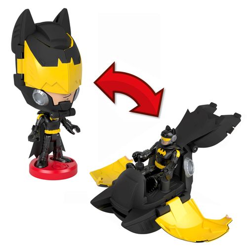 Figura Head Shifters - Batman e Batcycle - DC Comics - Imaginext - 14 cm - Fisher-Price