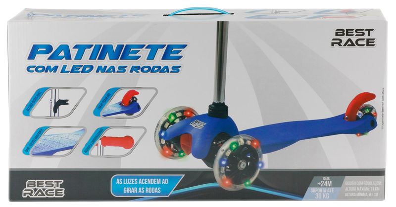 BBRR2954-PT---Patinete-Infantil-3-Rodas-com-Luzes---Best-Race---Preto---BBR-Toys-2