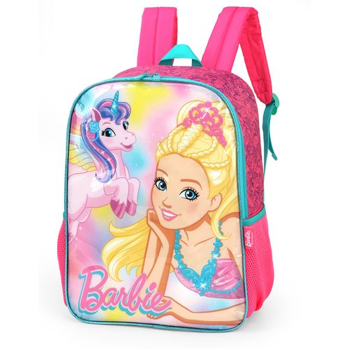 Mochila Escolar - Barbie - Rosa e Verde - Sortida - 40 cm - Luxcel