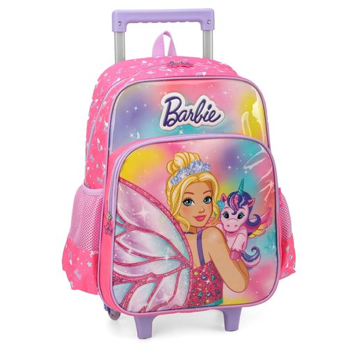 Mochila com Rodinhas - Barbie - Unicórnio - Rosa - 40 cm - Luxcel