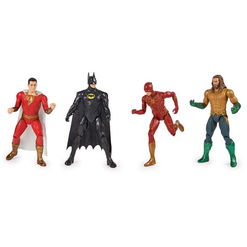 Pack com 4 Figuras Articuladas - Batman, Flash, Shazam e Aquaman - Especial 100 Anos - 30 cm - Sunny