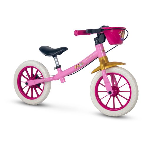 Bicicleta Infantil Aro 10 - Princesas - Balance Bike - Rosa - Nathor