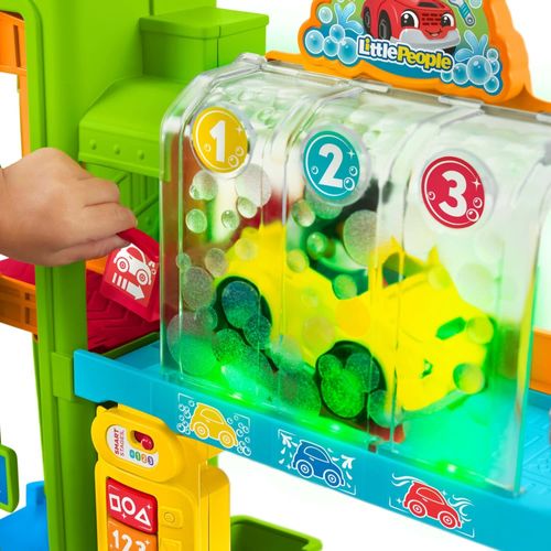 Playset com Mini Figuras - Garagem de Veículos - Little People - Som e Luz - Fisher-Price
