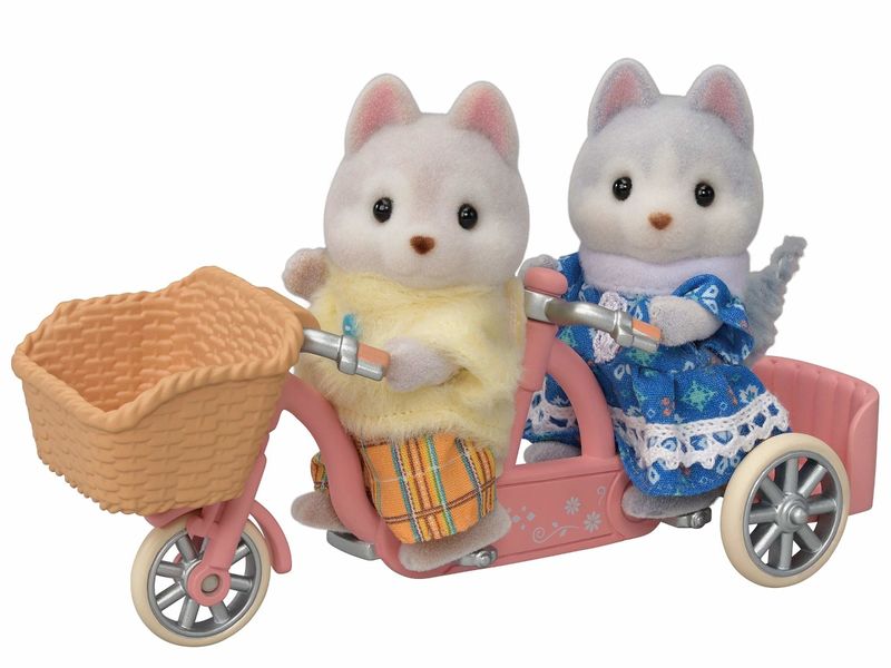 EPO5637---Sylvanian-Families---Irma-e-Irmao-Huskys---Conjunto-Bicicleta-Dupla---Epoch-3