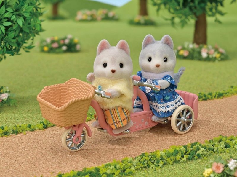 EPO5637---Sylvanian-Families---Irma-e-Irmao-Huskys---Conjunto-Bicicleta-Dupla---Epoch-7
