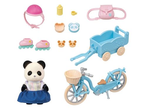 Sylvanian Families - Menina Panda - Conjunto Bicicleta e Patim - Epoch