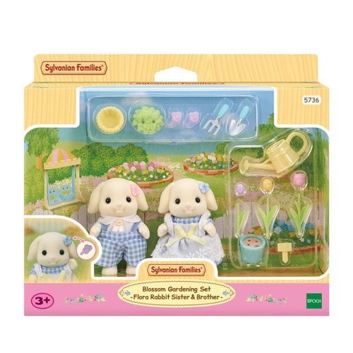 Sylvanian Families - Irmã e Irmão Coelhos Floral - Conjunto de Jardinagem - Epoch