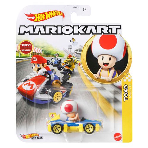 Carrinho Hot Wheels - Toad - Mario Kart -  Mach 8 - 1:64 - Mattel