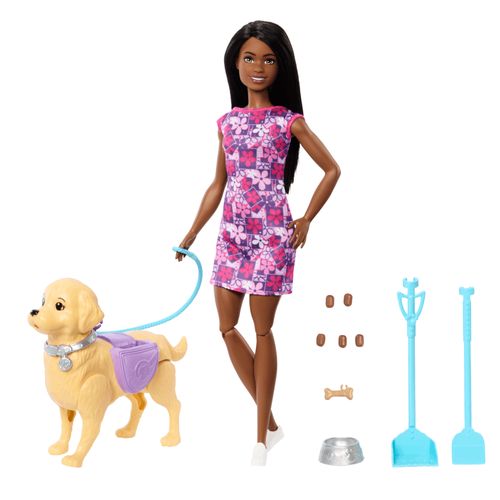Boneca Barbie com Acessórios - Passeio com Cachorrinho - Brooklyn - Mattel