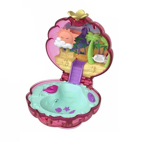 Playset Polly Pocket - Praia Ensolarada - Sparkle Cove Adventure - Mattel