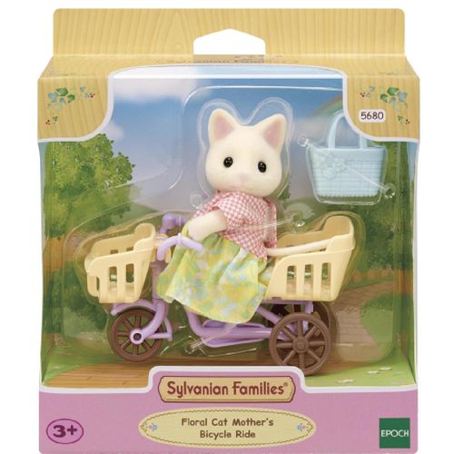 Sylvanian Families - Conjunto Passeio de Bicicleta - Mamãe Gato Primavera - Epoch