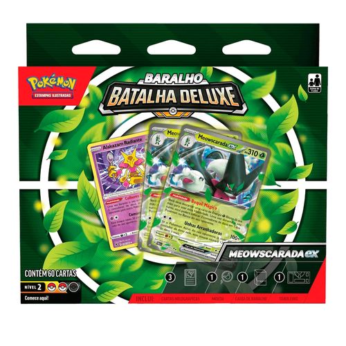 Box de Cartas Pokémon - Baralho Batalha Deluxe - Quaquaval/Meowscarada Ex - Sortido - Copag