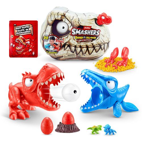 Ovo Smashers - Dino Island - Batalha T-Rex - Series 1 - Vermelho - Fun