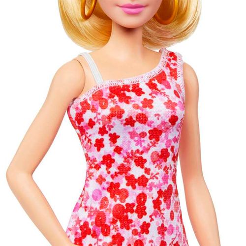 Boneca Barbie Fashionista - Vestido de Flor Vermelha - Loira - 205 - Mattel