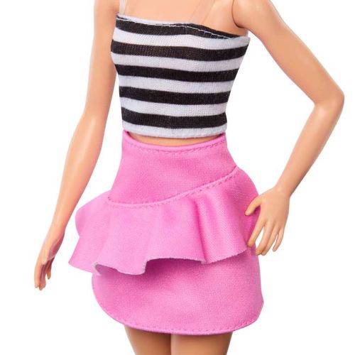 Boneca Barbie Fashionista - Blusa Listrada com Saia Rosa - Loira - 213 - Mattel