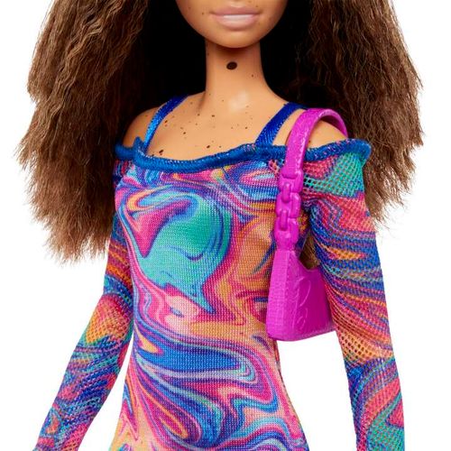 Boneca Barbie Fashionista - Vestido Colorido - 206 - Mattel