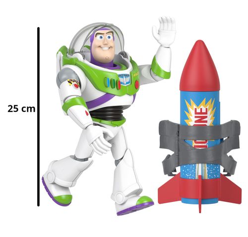 Boneco Buzz Lightyear com Luz e Som - Foguete de Resgate - Toy Story - Disney - 25 cm - Mattel
