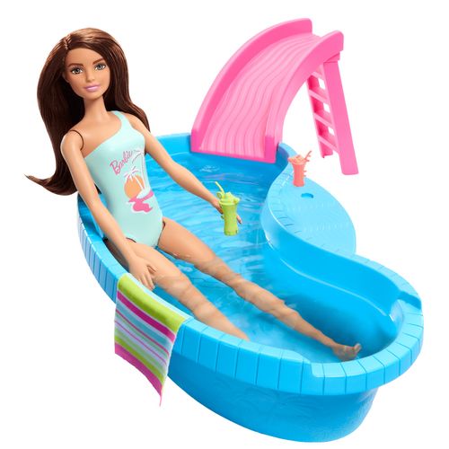 Playset Barbie com Boneca - Piscina Glam - Morena - Mattel