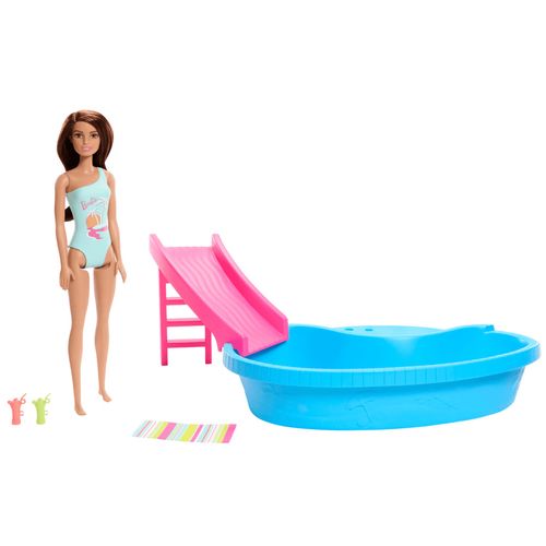 Playset Barbie com Boneca - Piscina Glam - Morena - Mattel