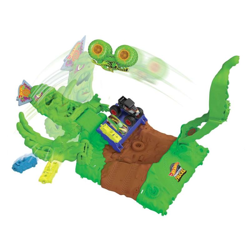 MATHPN72---Pista-Hot-Wheels-com-Carrinho---Arena-de-Demolicao-Gunkster---Glow-in-the-Dark---Monster-4