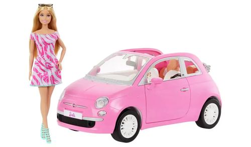 Boneca Barbie e Carro Fiat 500 - HRG59 - Mattel