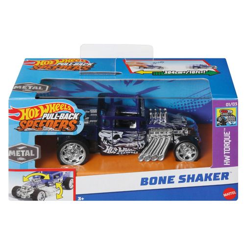 Carrinho Hot Wheels - Bone Shaker - Pull-Back Speeders - 1:43 - Mattel