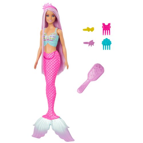 Boneca Barbie - Sereia com Cabelo Longo Lilás e Cauda Rosa - Mattel