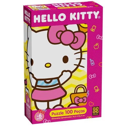 Quebra -Cabeça - Hello Kitty - 100 Peças - Grow
