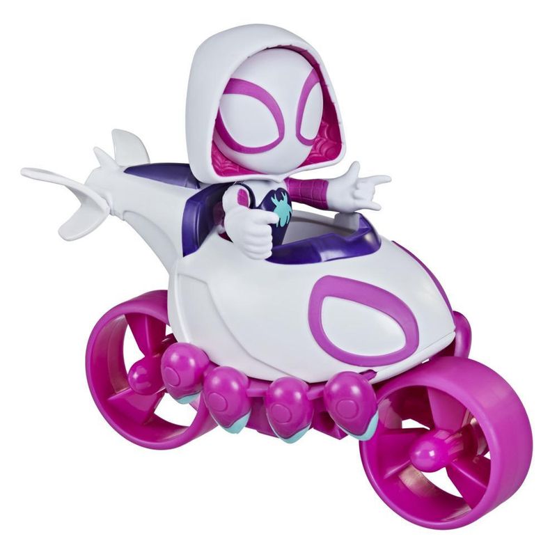 HASF1942---Veiculo-de-Roda-Livre-com-Mini-Figura---Ghost-Spider-e-Moto-Coptero---Spidey-and-1