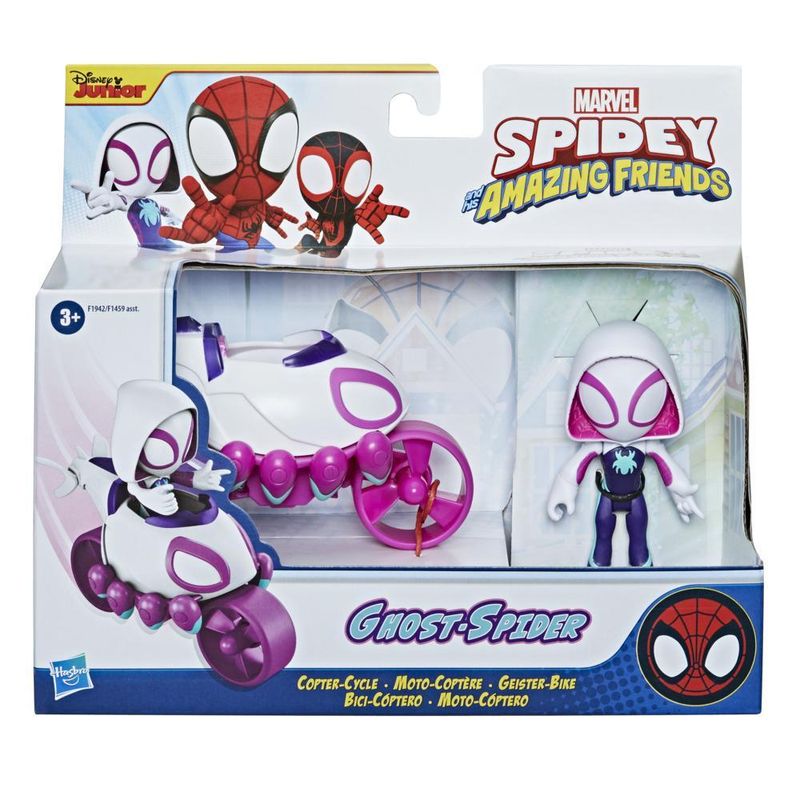 HASF1942---Veiculo-de-Roda-Livre-com-Mini-Figura---Ghost-Spider-e-Moto-Coptero---Spidey-and-2