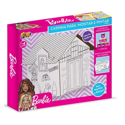 Kit de Pintura Barbie - Casinha para Montar e Pintar - Fun