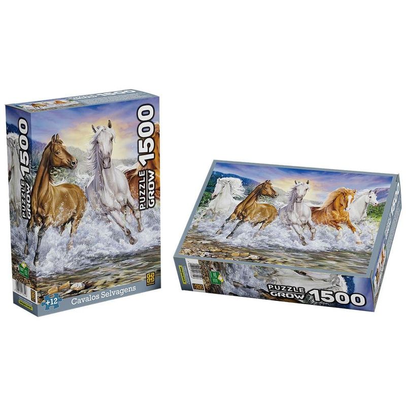 GRO03744---Quebra-Cabeca---Cavalos-Selvagens---1500-Pecas---Grow-3