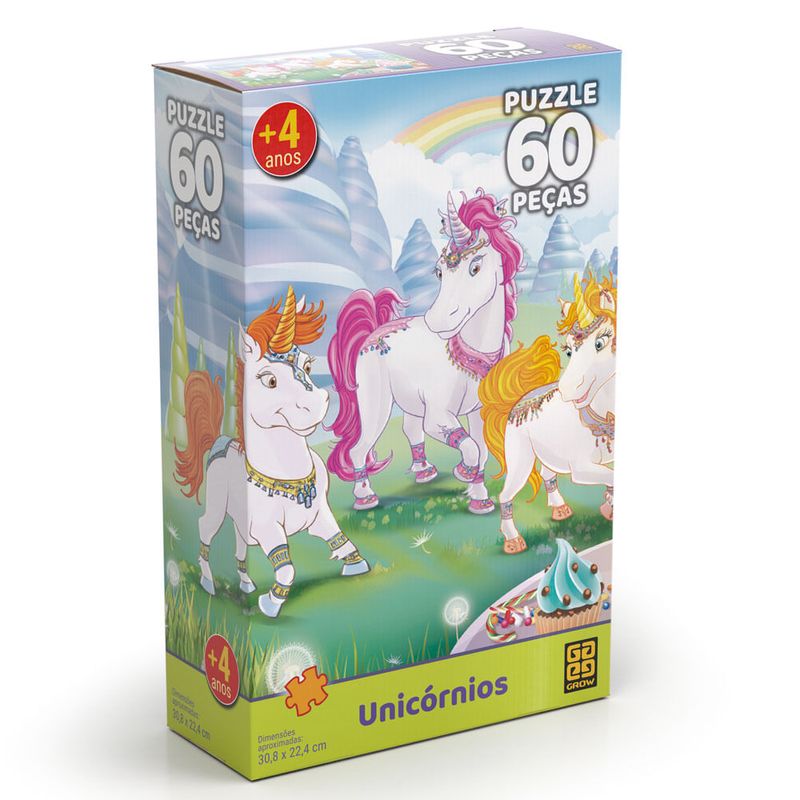 GRO03564---Quebra-Cabeca---Unicornios---60-Pecas---Grow-1