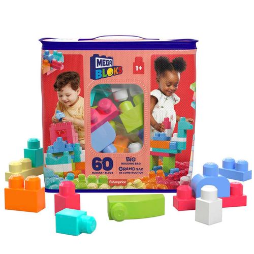 Blocos de Montar - Bolsa de Construção - Vermelho - 60 Peças - Mega Bloks - Fisher-Price