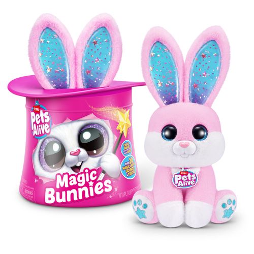Pelúcia Interativa com Som e Luz - Magic Bunnies - Pets Alive - Rosa - Candide