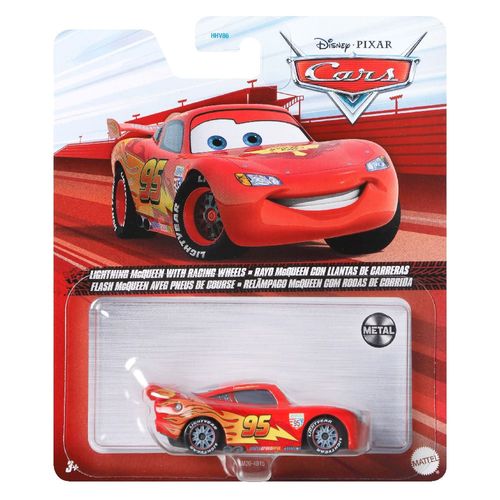 Carrinho Disney - Relâmpago McQueen com Rodas de Corrida - Carros da Pixar - Mattel