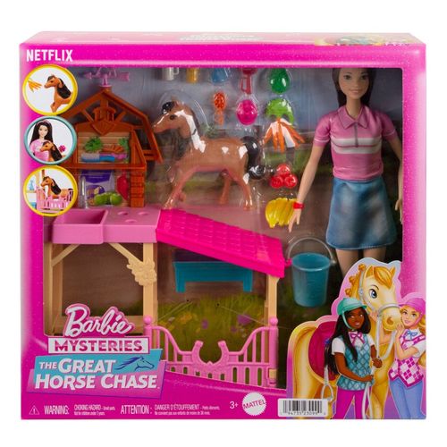 Playset com Boneca Barbie - Estábulo com Pônei - Barbie Mysteries - Mattel