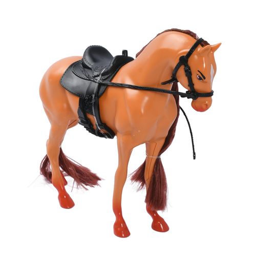 Cavalo de Brinquedo - Aventuras a Cavalo - Marrom - 25 cm - ST Import