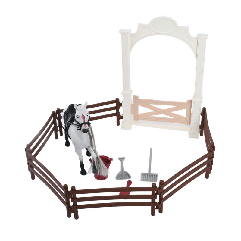 STISL283-BRANCO---Conjunto-Cavalo-com-Cercado---Aventuras-a-Cavalo---Branco---ST-Import-1