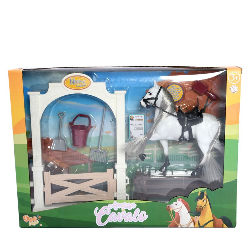 STISL283-BRANCO---Conjunto-Cavalo-com-Cercado---Aventuras-a-Cavalo---Branco---ST-Import-2