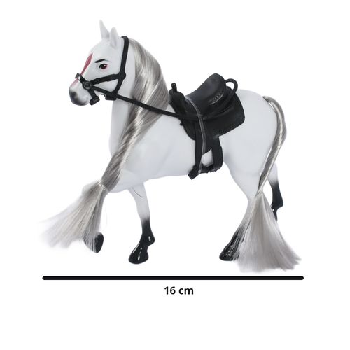 Conjunto Cavalo com Cercado - Aventuras a Cavalo - Branco - ST Import