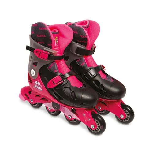 Patins Ajustável Barbie - Tamanho 37 a 40 - 4 Rodas - Preto - Fun