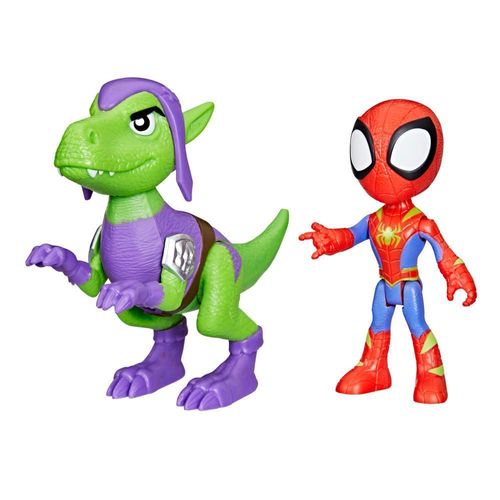 Conjunto de Mini Figuras - Spidey e Goblin Raptor - Dino Webs - Spidey and his Amazing Friends - Hasbro