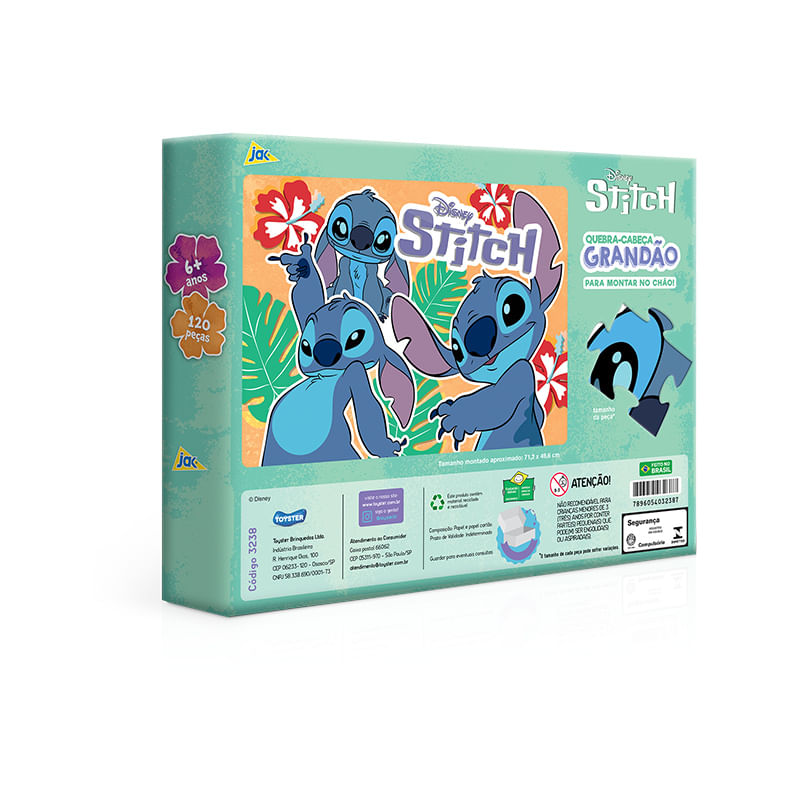 TYT3238---Quebra-Cabeca-Grande---Stitch---Disney---120-Pecas---Toyster-3